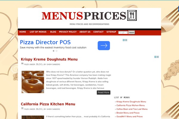 menusprices.com site used Strawberry Blend