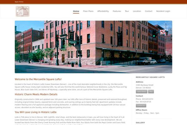 Mercantile theme site design template sample