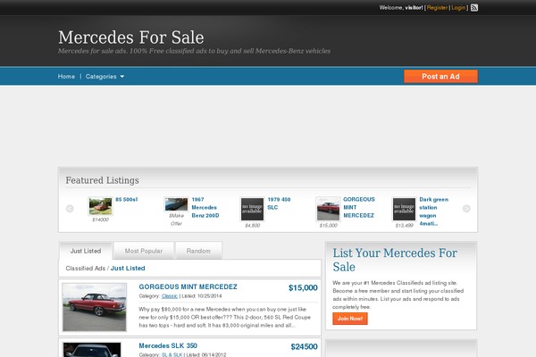 mercedesforsale.org site used Classipress3-newsite