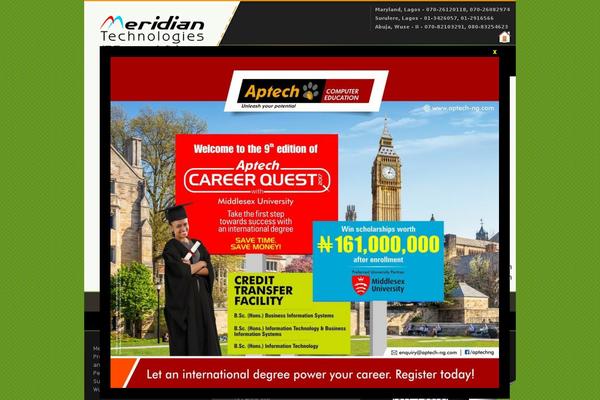 Meridian theme site design template sample