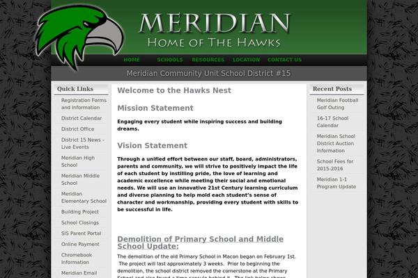 Meridian theme site design template sample