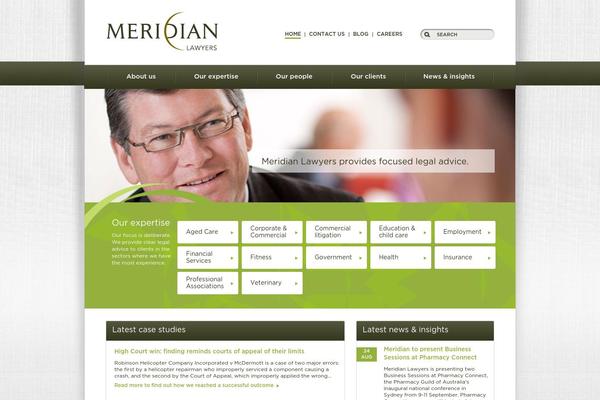 Meridian theme site design template sample