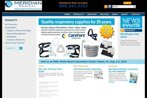 Meridian theme site design template sample