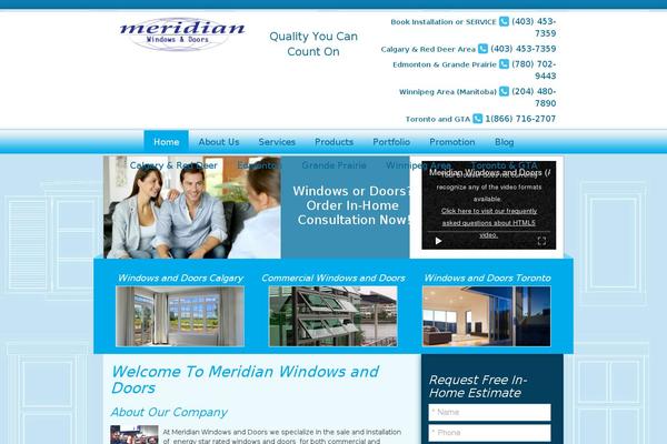 Meridian theme site design template sample