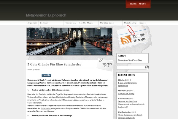 metaphorisch-euphorisch.de site used Fresh Editorial