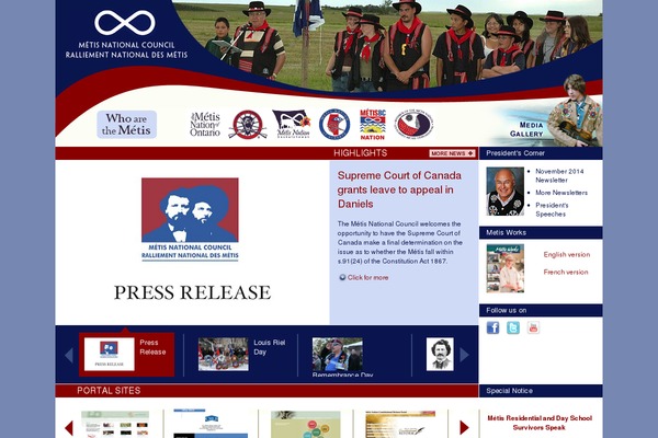 metisnation.ca site used Metis
