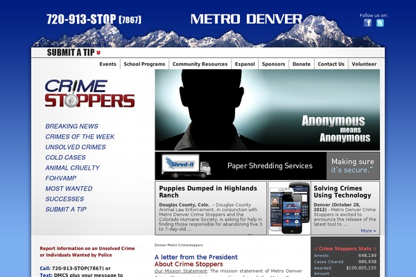 Crimestoppers theme site design template sample
