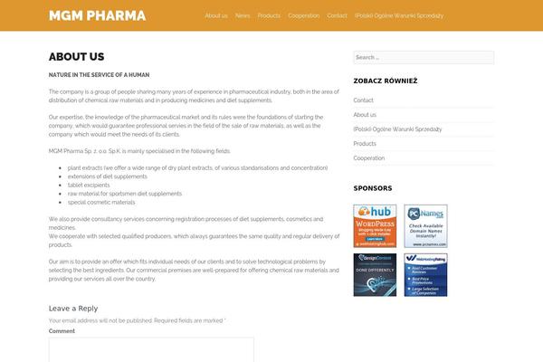 mgmpharma.pl site used Xerxes