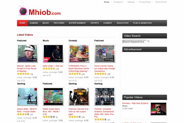Video theme site design template sample