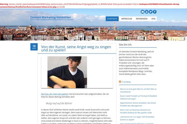 Fruitful theme site design template sample