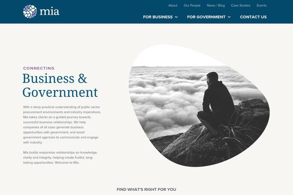 Mia theme site design template sample
