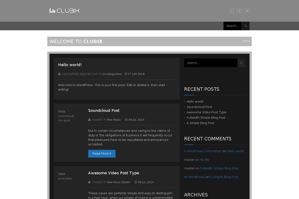 Clubix-final theme site design template sample