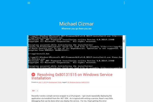 michaelcizmar.com site used Wpapp-ninja