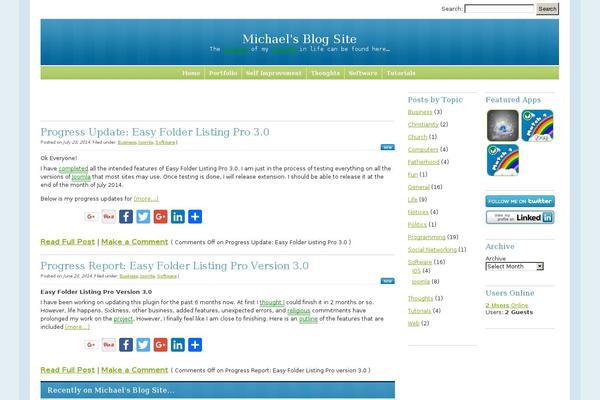 Site using Menubar plugin