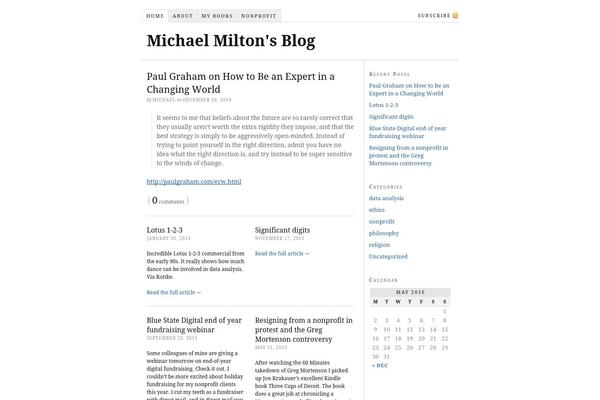 michaelmilton.net site used Thesis 1.8