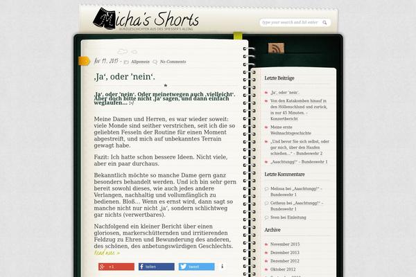 Diary theme site design template sample