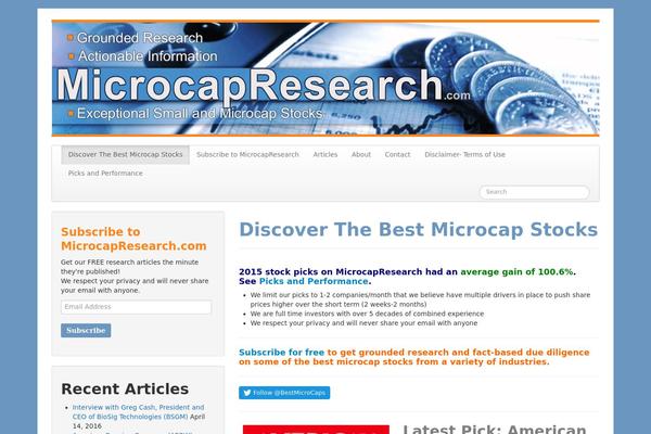 microcapresearch.com site used The Bootstrap