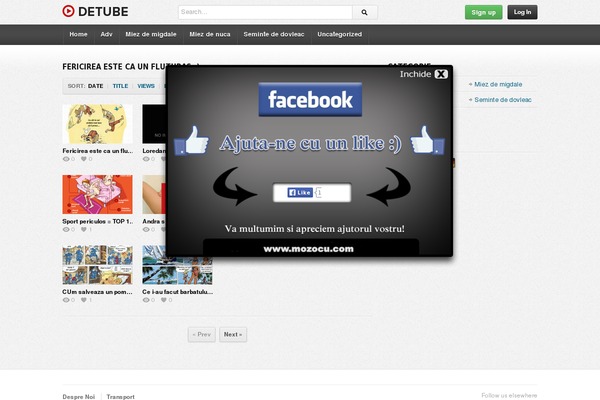 deTube theme site design template sample
