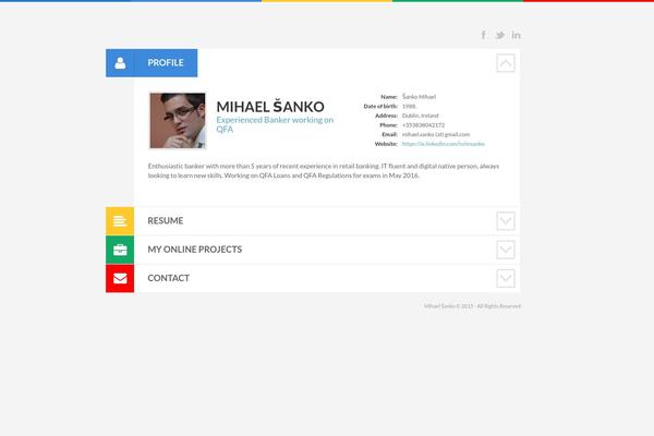 Cv theme site design template sample