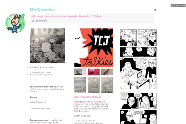 mikedawsoncomics.com site used Wb4wp-wordpress-theme-production