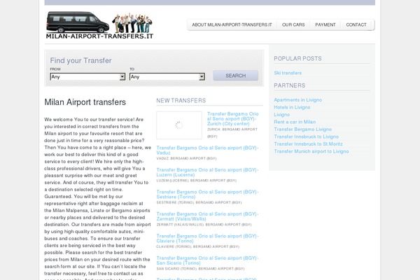milan-airport-transfers.it site used Realestate_2