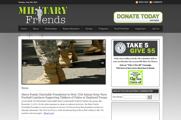 militaryfriends.org site used Streamline