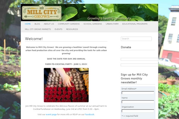 millcitygrows.org site used Fresh & Clean