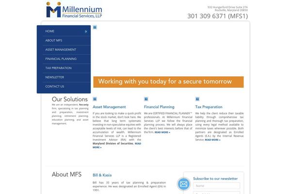 Millenium theme site design template sample