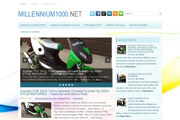 millennium1000.net site used Socialmedia