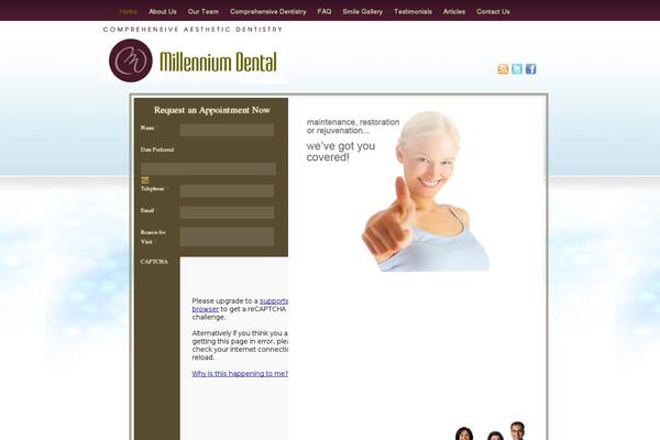 Millenium theme site design template sample