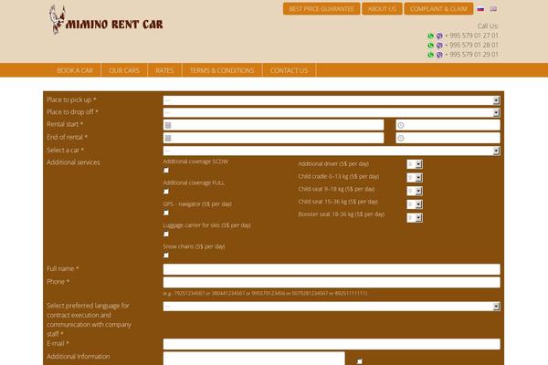 miminorentcar.com site used Mimino