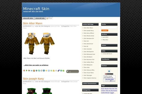 Minecraft theme site design template sample