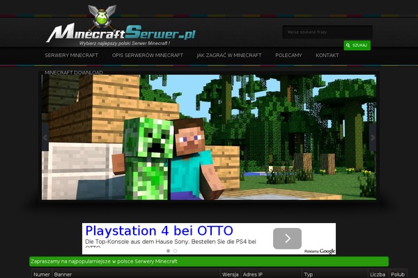 minecraftserwer.pl site used Soundrock