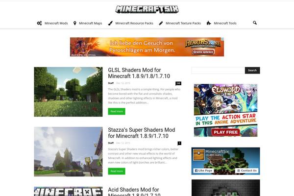 minecraftsix.com site used Six
