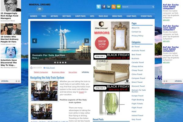 mineraldreams.com site used Traveltours