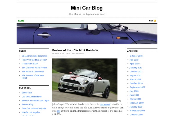 Mini theme site design template sample