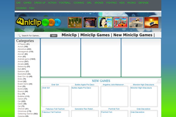 FunGames theme site design template sample