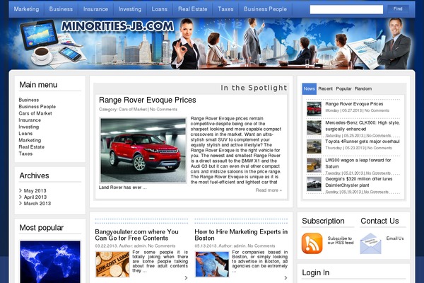 Sabrina theme site design template sample