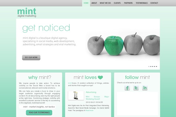 Mint theme site design template sample