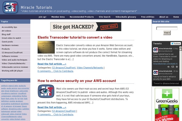 Site using S3mediastream-video plugin
