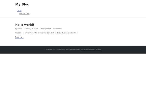 Sinatra Child Theme theme site design template sample