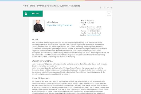 Cv theme site design template sample