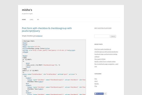 Site using CodeColorer plugin