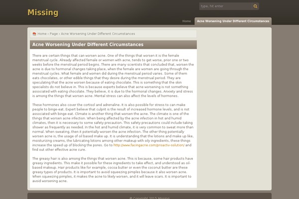 missingamy.net site used Chocolate-lite