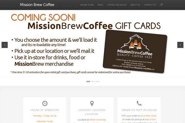 missionbrewcoffee.com site used Radius