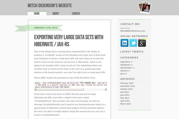 mitchdickinson.com site used Mitch