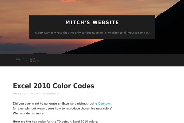 Hemingway theme site design template sample
