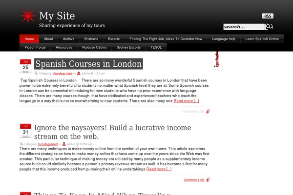Stardust theme site design template sample