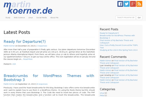Roots theme site design template sample