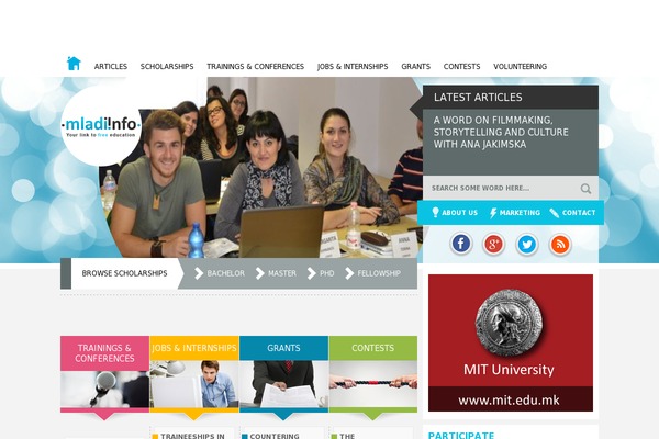 mladiinfo.eu site used Mladiinfo